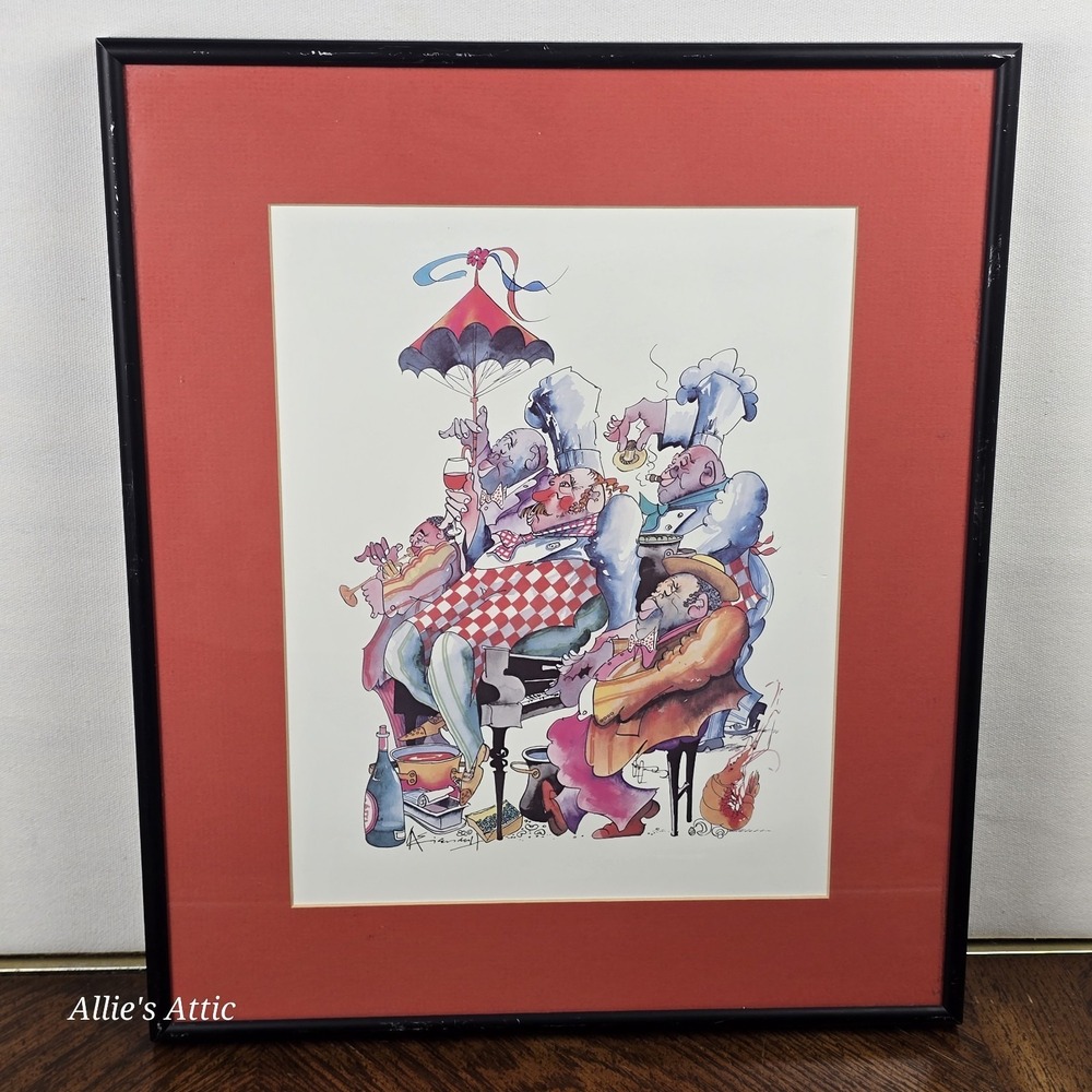 Leo Meiersdorff 1982 Jazz Musicians Music Matted Frame Print New Orleans Vintage